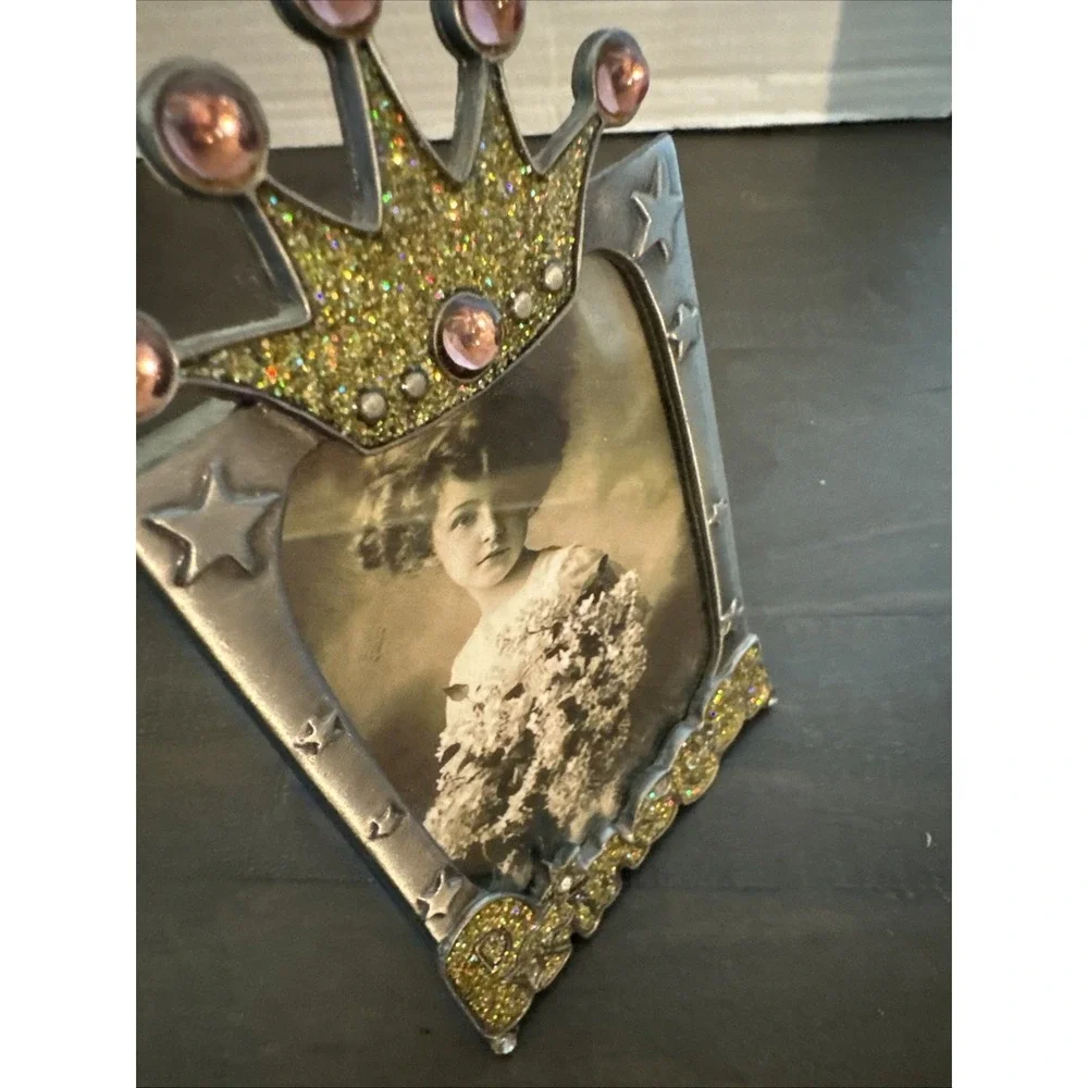 Vintage Ornate Mini‎ Pewter Frame Easel Style 3.25